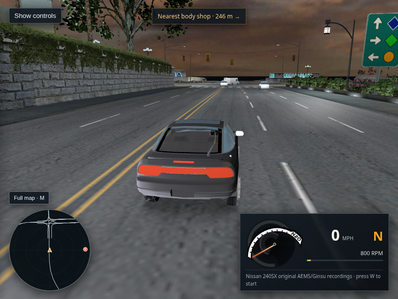 Same 240SX view with image-default harmonic normalization; the paint is only slightly lighter
